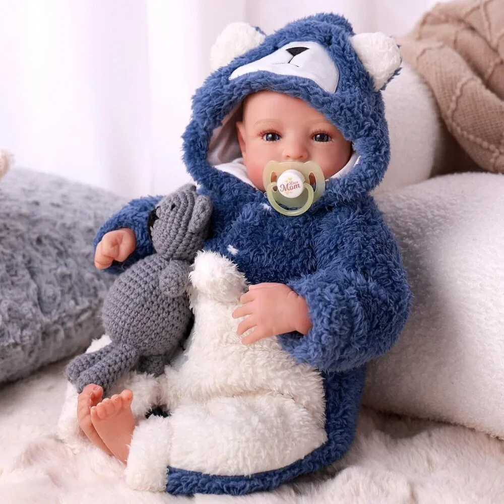 Reborn Baby Dolls Boy Aiden 17 Inch Handmade Realistic Baby Doll Cloth Soft Body